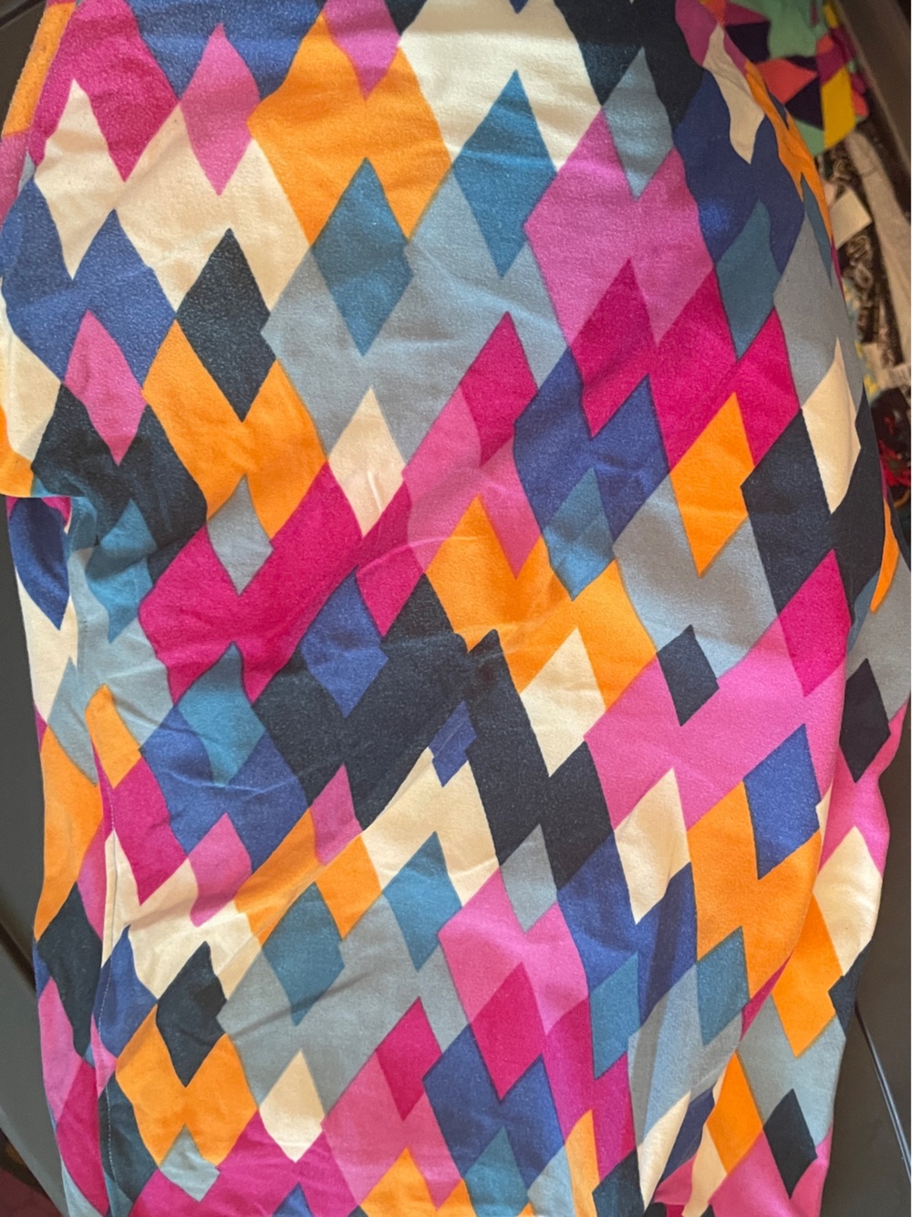 LuLaRoe Colorful Geometric Leggings TC 2- Pink, Orange, Blue, Black, Cream